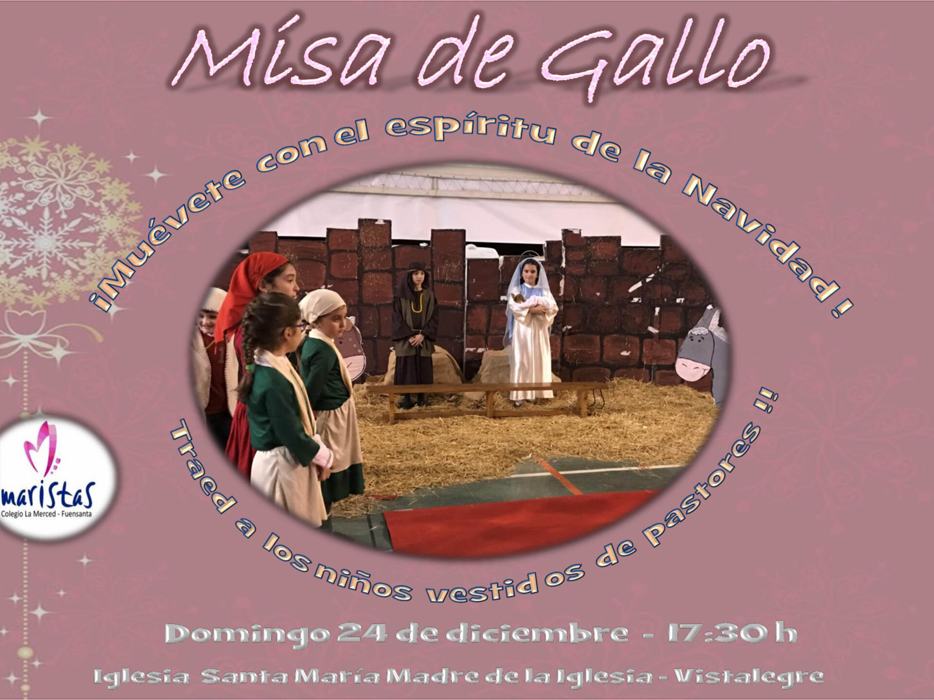 Felicitación de Navidad. Misa de Gallo y Luz de la Paz de Belén