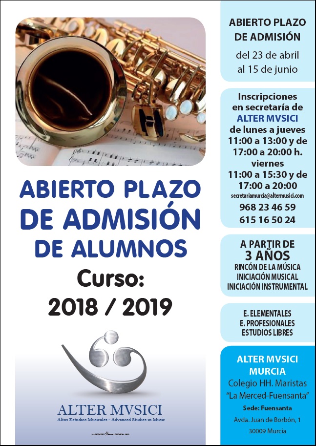 ALTER MUSICI abre el plazo de admisión de alumnos